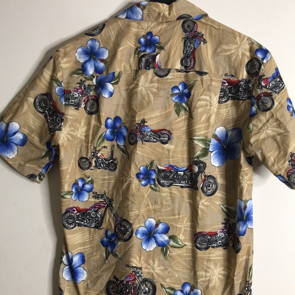 Pacific legend button down Hawaiian shirt with motorcycles size medium - Picture 11 of 12
